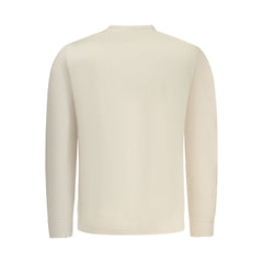 Beige Cotton Men Sweatshirt