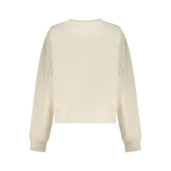 White Cotton Women Sweatshirt