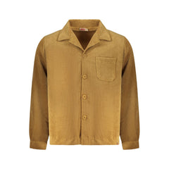 Marrone Polyester Men's Shirt