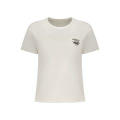 White Cotton Women T-Shirt
