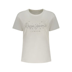 White Cotton Women T-Shirt
