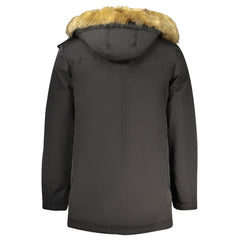 Black Polyester Mens Jacket