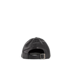 Black Lamb Leather Cap (Baseball Hat)