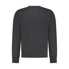 Black Cotton Men Sweatshirt