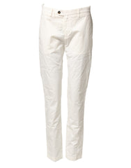 White Cotton Straight Fit Chino Trouser Pants