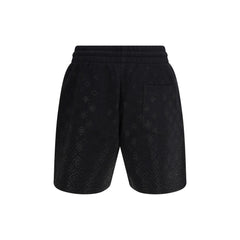 Black Cotton Bermuda Shorts