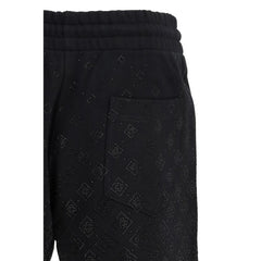 Black Cotton Bermuda Shorts