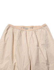 Beige Cotton High Waist Straight Chino Trouser Pants
