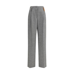 Multicolor Fleece Wool Casual Pants
