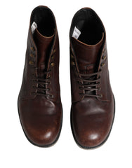 Brown Lace Up Short Ankle Boots Men Shoes
