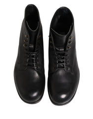 Black Lace Up Short Ankle Boots Men Shoes