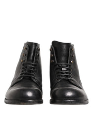 Black Lace Up Short Ankle Boots Men Shoes