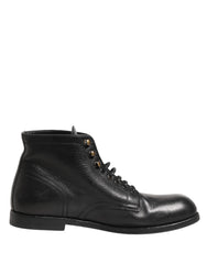 Black Lace Up Short Ankle Boots Men Shoes