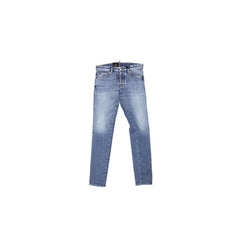 Blue Cotton Straight-Leg Jeans