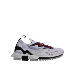 Black And White Polyester Athletic Sneakers