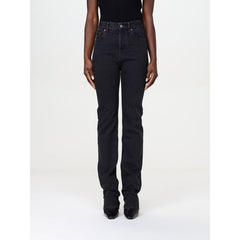 Black Cotton Straight-Leg Jeans