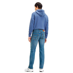 Blue Cotton Straight-Leg Jeans