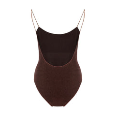 Brown Metal One-Piece Swimsuit