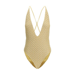 Gold Other Fibres One-Piece Swimsuit