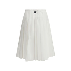 White Cotton Long Skirt
