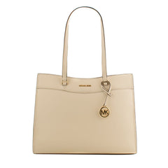Beige Leather Tote Bag