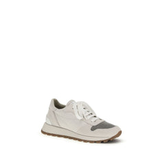 Gray Cotton Athletic Sneakers
