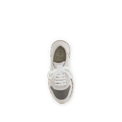Gray Cotton Athletic Sneakers