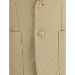 Beige Cotton Blazer