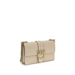 Beige Calf Leather Bos Taurus Shoulder Bag