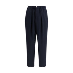 Blue Merino Wool Casual Pants