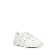 White Leather Low Top Sneakers