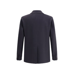 Blue Fleece Wool Coat