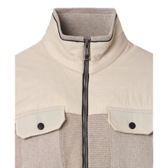 Beige Virgin Wool Full-Length Jacket