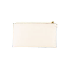 Beige Leather Clutch Bag