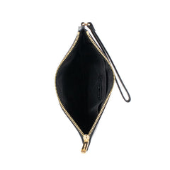 Black Leather Clutch Bag