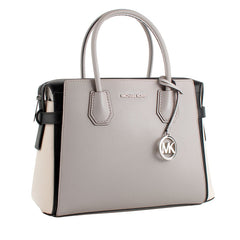 Gray Leather Handbag
