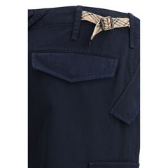 Blue Cotton Cargo Pants