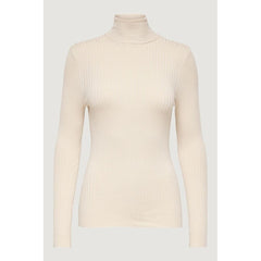 Beige Viscose Turtleneck