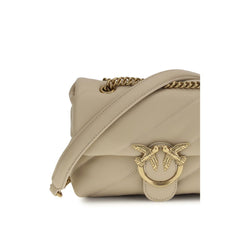 Beige Calf Leather Bos Taurus Shoulder Bag