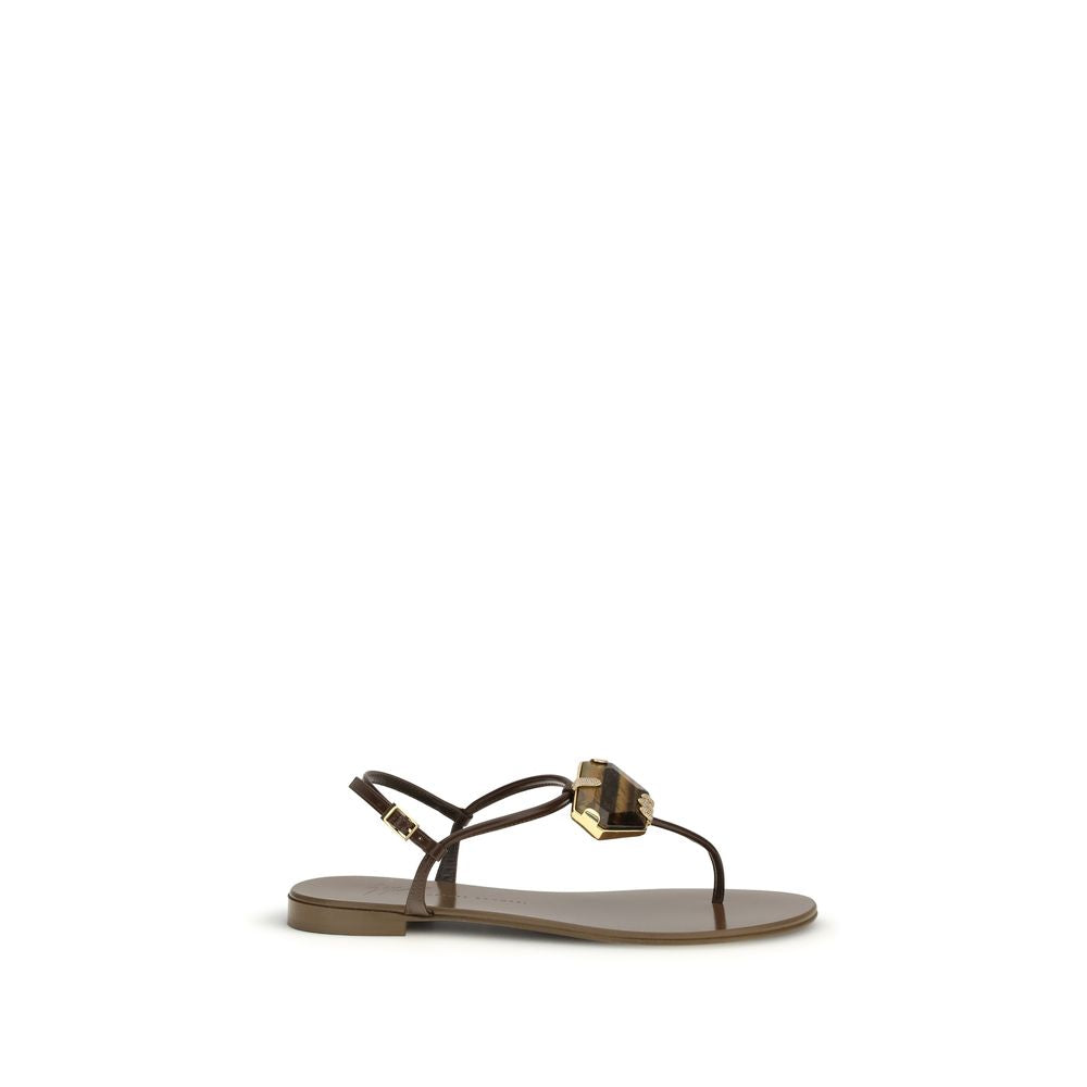 Brown Stainless Steel Sandals