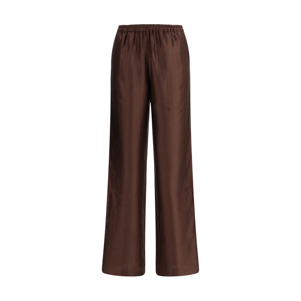 Brown Viscose Casual Pants