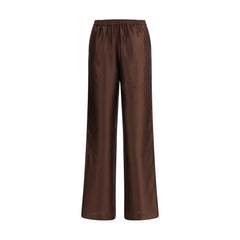 Brown Viscose Casual Pants