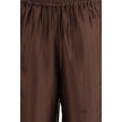 Brown Viscose Casual Pants
