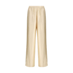 Beige Viscose Casual Pants