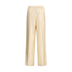 Beige Viscose Casual Pants