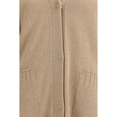 Beige Fleece Wool Cardigan