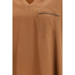 Beige Viscose T-Shirt