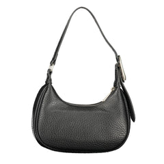 Black Polyurethane Women Shoulder Bag