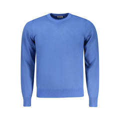 Blue Viscose Men Sweater