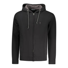 Black Cotton Men's Hooded Sweatshirt